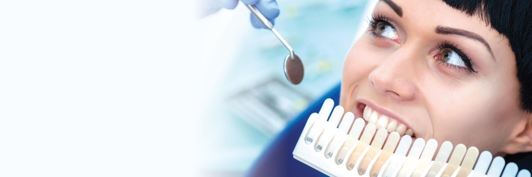 Woman getting teeth whitened in barrie on
